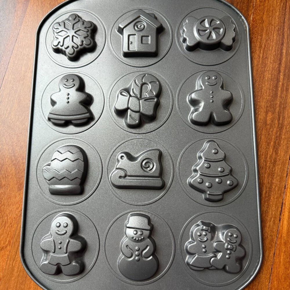 Wilton Christmas Winter Holiday Shapes Non-Stick Cookie Pan - Picture 2 of 3